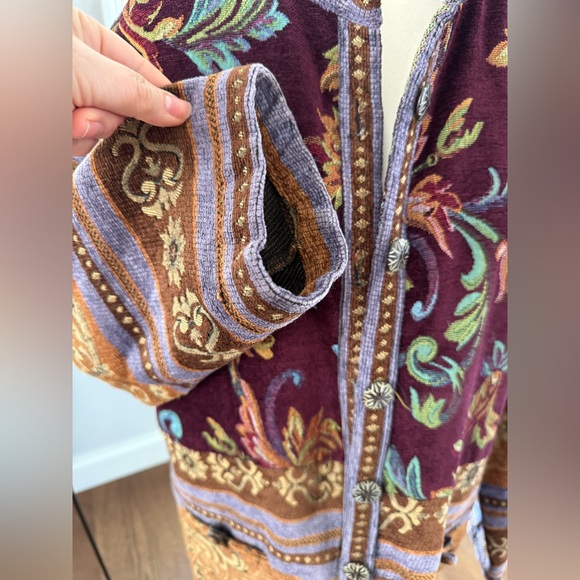 Vintage Sag Harbor Multicolor Tapestry Floral Blazer - Picture 5 of 9